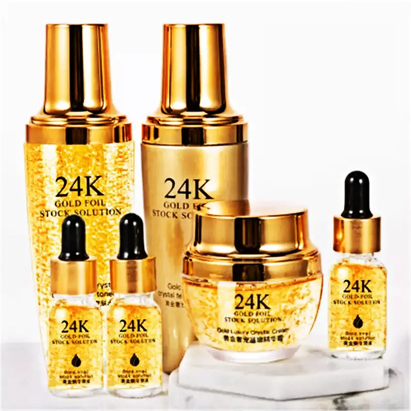 2023 Produits de soins de la peau Marque privée Coffret cadeau de soins de la peau 24k Gold Caviar Cosmetic 24k Gold Face Skin Care Set