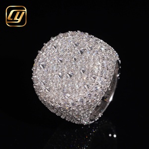 Hip Hop Iced Out Wide Ring 925 Sterling Silver All Over Micro Pave VVS Lab Grown Diamond Statement Men’s Party Jewelry Unisex - Product Image 2