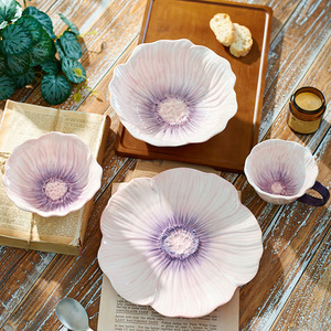 Light Purple Intricate Floral Motif <b>Dinnerware</b> <b>Set</b> Elegant Plate and Food Storage Containers for Holidays Lovely Service Style - Product Image 3