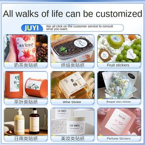 Étiquettes adhésives personnalisées pour boissons, autocollants publicitaires, logo, code bidimensionnel, sceau, papier transparent imperméable enduit pour le lait - Product Image 3