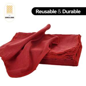 Serviette de magasin de mécanicien industriel rouge en coton mélangé à usages multiples vente en gros - Product Image 2