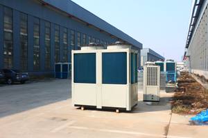 Unité de pompe à chaleur à air refroidi <span class=keywords><strong>Kena</strong></span> 220V/380V, conception modulaire, moteur de compresseur efficace, composants principaux, capacité de refroidissement de 65 à 130 kW, PLC - Product Image 2