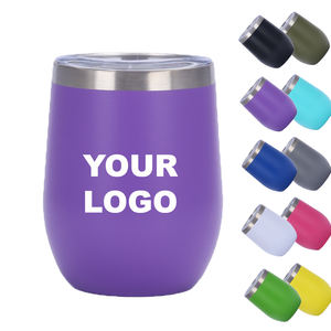 350ML/12oz Double Wall Insulated Vacuum 18/8 Stainless Steel <strong>Wine</strong> <strong>Tumbler</strong> With Lids - Product Image 1