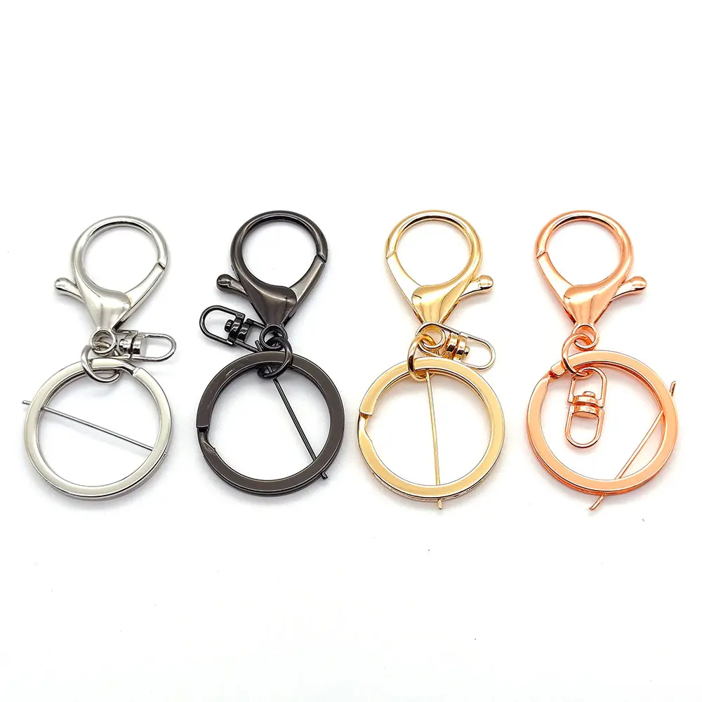 Hot Selling Good Quality 4 Colors Stainless Steel Plated Metal Lobster Clasp Key Hook Chain Diy Jewelry Making Keychain