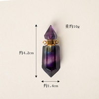 Collier pendentif flacon de parfum en cristal naturel, collier breloque flacon d'huile essentielle multi-pierres pour cadeau de guérison spirituelle