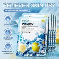 Masque en feuille glacée hydratant et éclaircissant à la fraise SADOER 25mL – Hydrate, soulage la peau sèche, améliore la rugosité – Produit de soin du visage
