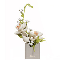 Nouvelles fleurs en blocs de construction chinois, style libre, fleurs éternelles, esthétique zen, modèle de construction, décoration de bureau pour salon de thé, OEM