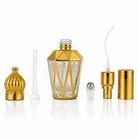 Flacon de parfum miniature 12 ml en verre doré conique en forme de V avec bille roulante, vaporisateur rechargeable pour échantillon d'huile de parfum, flacon de luxe
