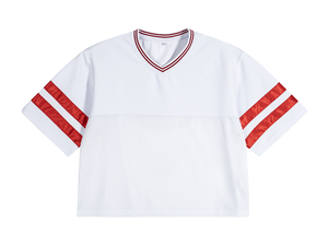 T-shirt en maille jersey oversize unisexe, T-shirt oversize court à col en <span class=keywords><strong>V</strong></span>, T-shirts personnalisables pour hommes, haute qualité - Product Image 3