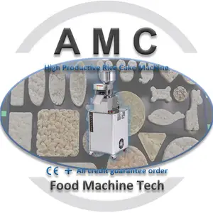Rotary plate puffed rice cake molding machine + Commercial Popped Puffing Rice Cracker Machine + rice cake spicier machine