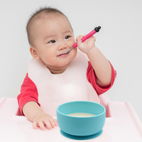 100% bol à succion en Silicone de qualité alimentaire pour bébé, sans BPA, avec couvercle