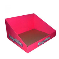 Boîte de présentation de comptoir en carton ondulé pliable et détachable POQ, présentoir moderne et écologique avec montage facile