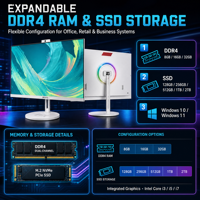 Ordinateurs tout-en-un F1-Y 22 24 pouces avec écran tactile en option, charge sans fil pour téléphone, anneau lumineux RGB, caméra pop-up, DDR4 32 Go, Windows 11 AIO