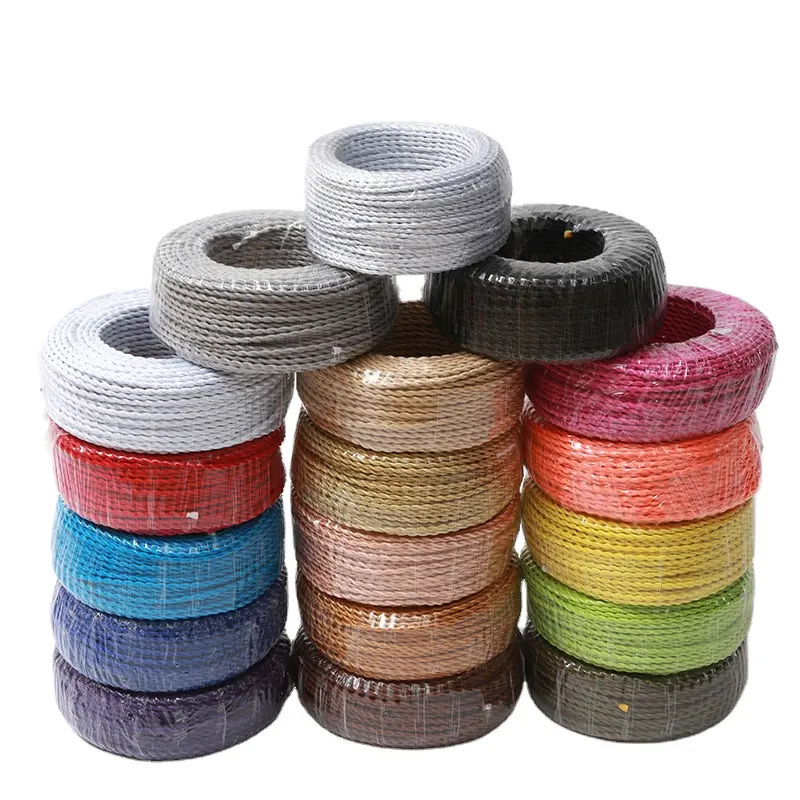 250V 3 Core 0.75mm2 Retro Fabric Cloth Covered Twisted Cable Electric Wire Cord for Vintage Light
