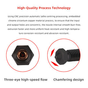 Piezas de impresora 3D 3DSWAY 0,2/0,4/0,6/0,8/1,0/1,2mm clon CHT volcán dureza <span class=keywords><strong>boquilla</strong></span> de acero alto flujo 500C boquillas de alta calidad - Product Image 4