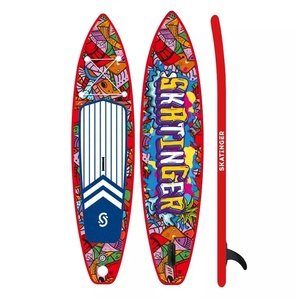 โลโก้ OEM โรงงานจีน บอร์ด SUP ขนาด 11'6'' แบบเป่าลม บอร์ดยืนพายแบบพองลม ขนาด OEM บอร์ดโต้คลื่นแบบพาย SUP สีแดงกราฟฟิตี แบบกำหนดเองได้ - Product Image 1