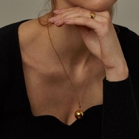 Cadeau pour la fête des mères, collier simple avec pendentif boule, plaqué argent et or rose, collier avec pendentif Bola de grossesse sonore