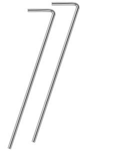 Estacas de Acero Galvanizado en Forma de Signo de Interrogación, Medias Estacas Redondas de Aluminio para Tiendas de Campaña, Accesorio de Camping para Exteriores, Estacas de Jardín de Alambre de Acero - Product Image 2