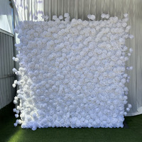 Mur de fleurs artificielles en rouleau L-FW046, 2,4 m x 2,4 m, pour décoration de mariage