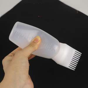 Bouteille applicatrice en plastique coloré de haute qualité avec brosse peigne pour racines de cheveux, flacon vide pour coloration capillaire - Product Image 3