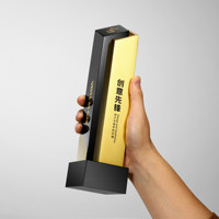 Trophée en métal et cristal au design moderne, fait main, artisanal, pour champion, durable, personnalisable avec logo