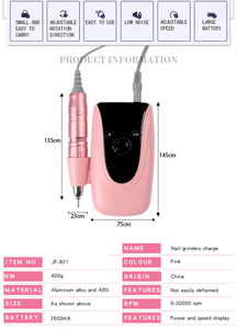 35000 tr/min Portable électrique polisseuse à ongles poche électrique professionnel lime à ongles <span class=keywords><strong>Kit</strong></span> pour acrylique Gel ongles-perceuse - Product Image 6
