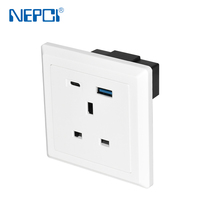 PD QC3.0 20W Euro Standard USB Prise Murale XJY-USB-22B-20AC 86*86 Type Britannique Prise USB 250V 13A