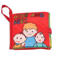 Livre en tissu Peekaboo pour bébé, jouet éducatif interactif en tissu doux, lavable, sensoriel, avec miroir, pour tout-petits et nourrissons, OEM
