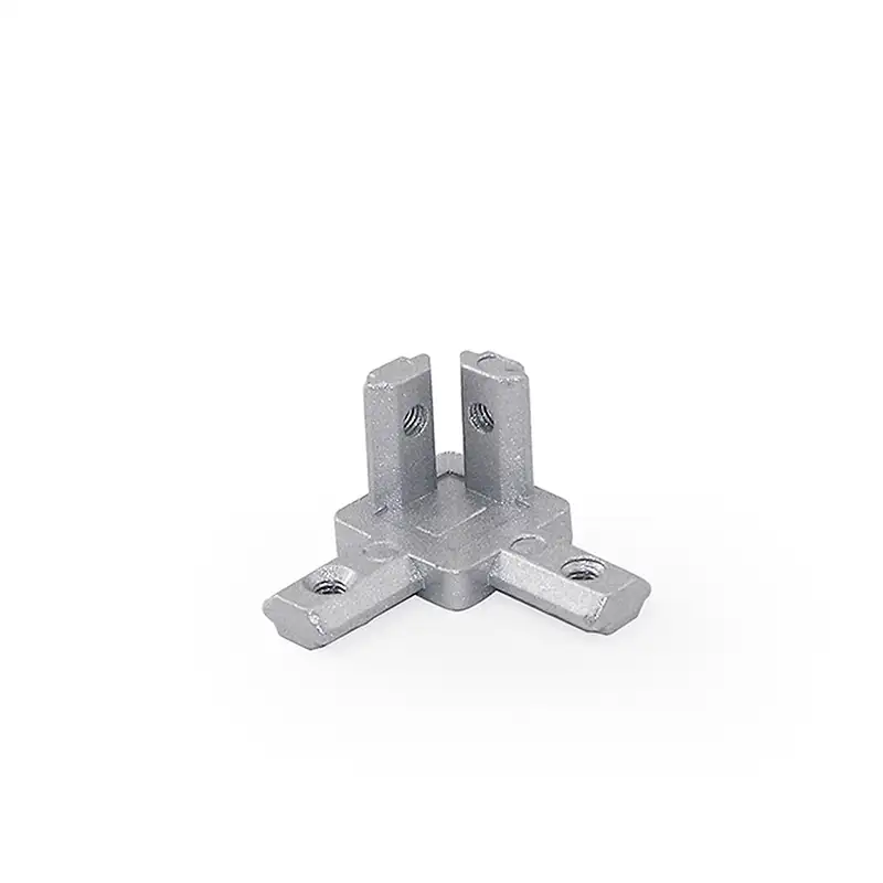 Die-cast di zinco incasso 20L 3-way angolo connettore per 20 profilo in alluminio 3 vie 90 metallo piccolo angolo di staffa