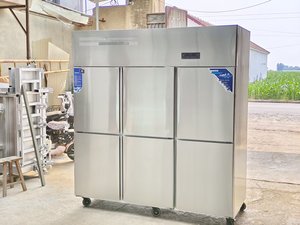 Réfrigérateur-congélateur commercial double température en acier inoxydable pour restaurant et équipement de présentation en restauration - Product Image 6