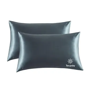 थोक उच्च गुणवत्ता कस्टम छिपा जिपर तकिया मामले को कवर के लिए साटन रेशम pillowcase बाल और त्वचा