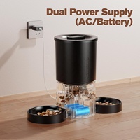 Distributeur de nourriture pour chien intelligent programmable avec minuterie, 1 à 10 repas, 5L, distributeur automatique de nourriture pour chat pour 2 chats avec minuterie WiFi 2.4G et application pour nourriture sèche