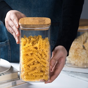 <span class=keywords><strong>Frascos</strong></span> Herméticos de Vidrio <span class=keywords><strong>para</strong></span> Almacenamiento de Alimentos en la <span class=keywords><strong>Cocina</strong></span> con Tapas de Bambú Recipiente de Vidrio <span class=keywords><strong>para</strong></span> el Hogar Cuadrado Cristalería Sellada Contenedores de Vidrio - Product Image 5