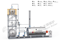 Chauffe-huile thermique horizontal à tubes de fumée basse pression YYQW 700 kW, chaudière à huile chaude au gaz/diesel pour usine agroalimentaire