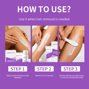 Crème dépilatoire à l'aloe vera pour le corps, douce, non irritante, sans douleur, éclaircissante, pour une peau lisse, avec logo personnalisé - Product Image 5