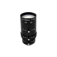Objectif de surveillance de sécurité manuel à iris métallique 1MP 5~100mm 20X 1/3" F1.6 CS-Mount pour l'électronique grand public