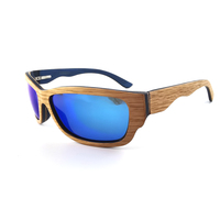 Lunettes de soleil en bambou faites à la main, style sport extérieur, verres miroir, protection UV CNC, légères et durables