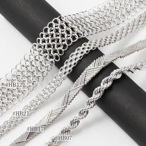 Handmade French <b>Rope</b> Silk DIY <b>Silver</b> Jewelry Fashionable 18K/14K Brass Ag925 Mesh <b>Chain</b> Necklace Handcrafted and Stylish - Product Image 1