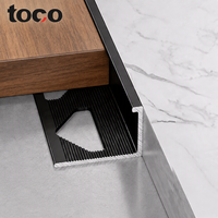 Profilé de transition en aluminium anodisé en forme de L pour carrelage, étanche, pour coins de mur, douche, verre, hôtel, sol