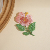 Patchs brodés de fleurs roses, thermocollants ou à coudre, adaptés aux accessoires vestimentaires DIY tels que vêtements, sacs et chapeaux