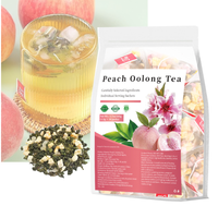 Sachets de thé aux fruits séchés et aux herbes, riches en caféine, saveur pêche Oolong, pour infusion à froid, disponibles en OEM