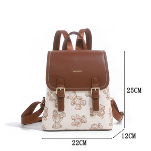 Mochila de Doble Color para Mujer, Estilo Oso con Hebillas Metálicas, Bolsas Personalizadas, Bolsa de Diseño - Product Image 3
