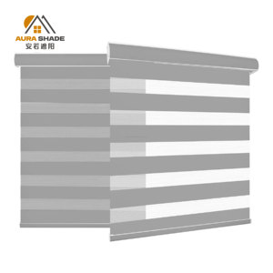 モスキートネットとサンシェード付きモダンスタイル手動ゼブラブラインド部屋とオフィス用のプライバシーフライスクリーン - Product Image 3