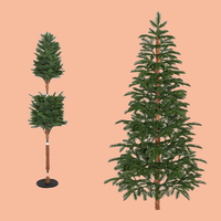 Arbre de Noël artificiel professionnel de haute qualité, écologique, ignifuge, 150-210 cm, avec pointes en PE et tronc naturel simulé