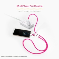 Kabel Data Tipe-C 4-in-1 3A Pengisian Cepat dengan Pelindung Anyaman dan Selubung PVC 1m/2m untuk Ponsel, Tablet, dan Komputer