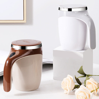 Verres intelligents personnalisés Tasse à café en acier inoxydable magnétique électrique automatique avec ficelle de mélange Tasse à agitation automatique avec couvercle