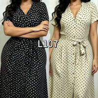 Robe chemise boutonnée à pois imprimée numériquement respirante pour femme, taille naturelle, idéale pour le bureau ou les loisirs estivaux