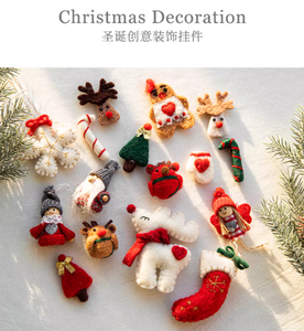 Venta al por mayor estilo moderno aguja fieltro decoración Festival colgante adornos navideños - Product Image 4