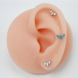 Clous à lèvres en zircon Aile d'ange, filetage M0.9, 7.1mm, en alliage de titane, bijoux de piercing - Product Image 4