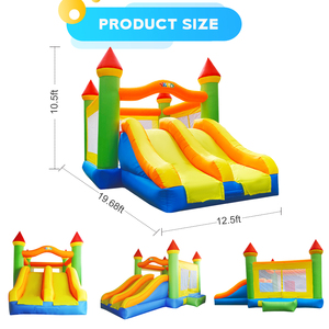 Château <span class=keywords><strong>gonflable</strong></span> de maison de rebond d'arrière-cour de YARD double glissière avec le ventilateur - Product Image 2